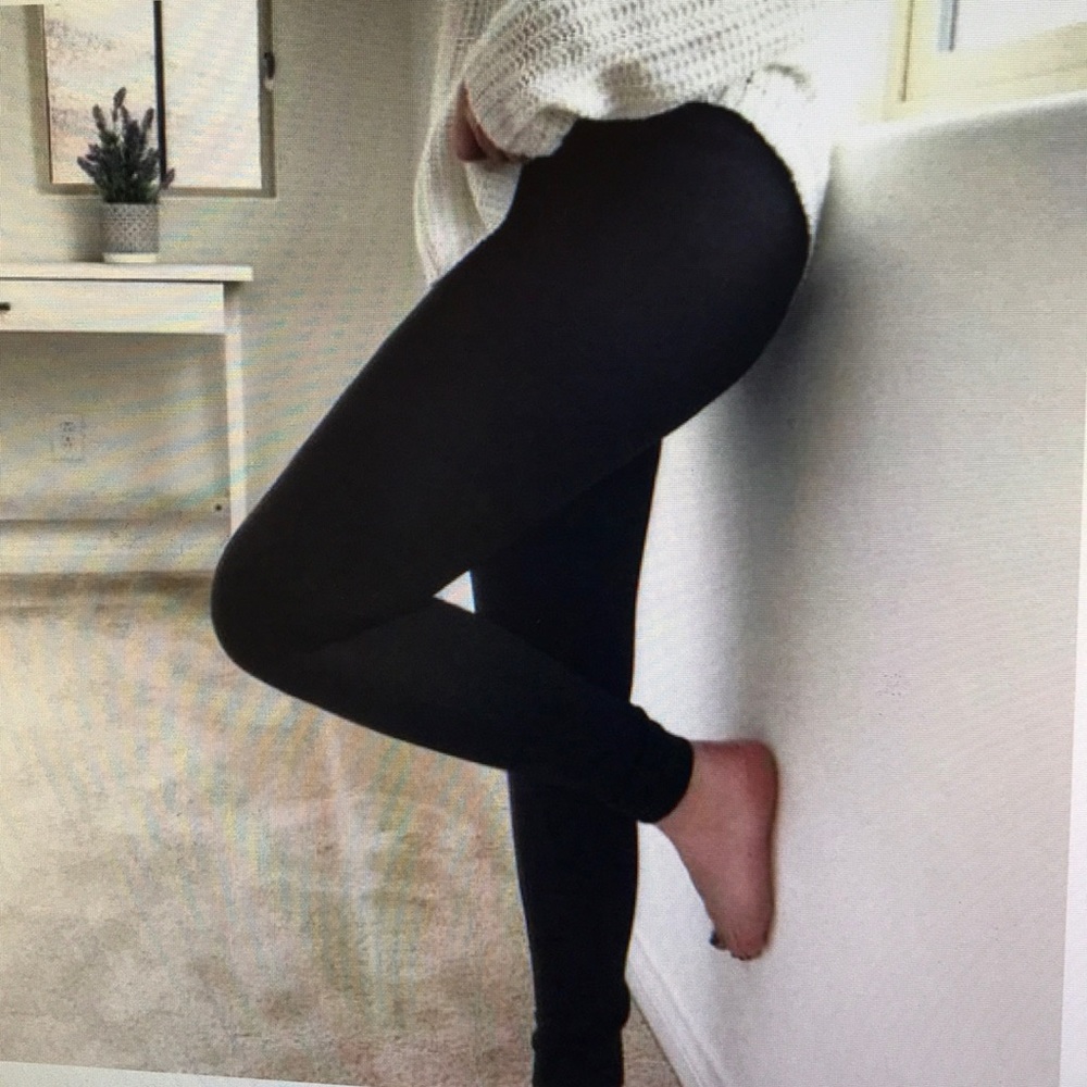 Thick Black High Waist Fleece Lined Leggings